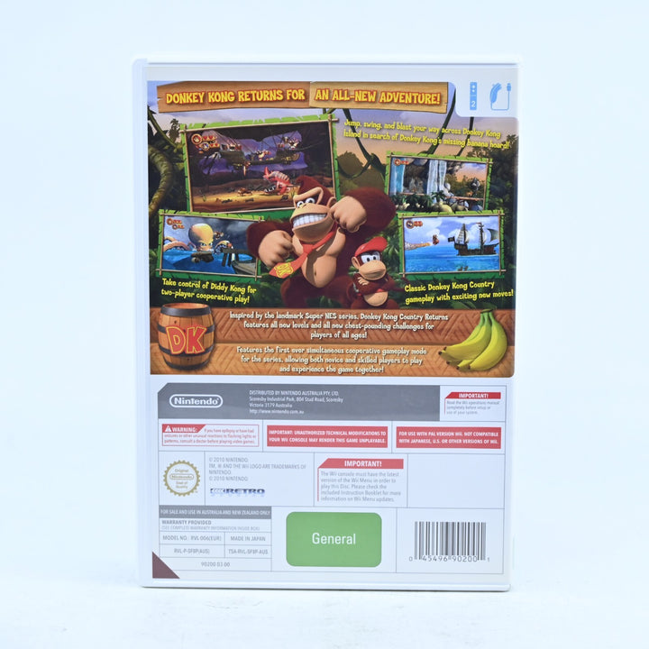 Donkey Kong Country Returns - Nintendo Wii Game + Manual - PAL - MINT DISC!