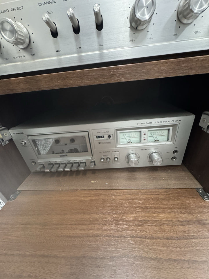 Vintage turntable stereo and tape player