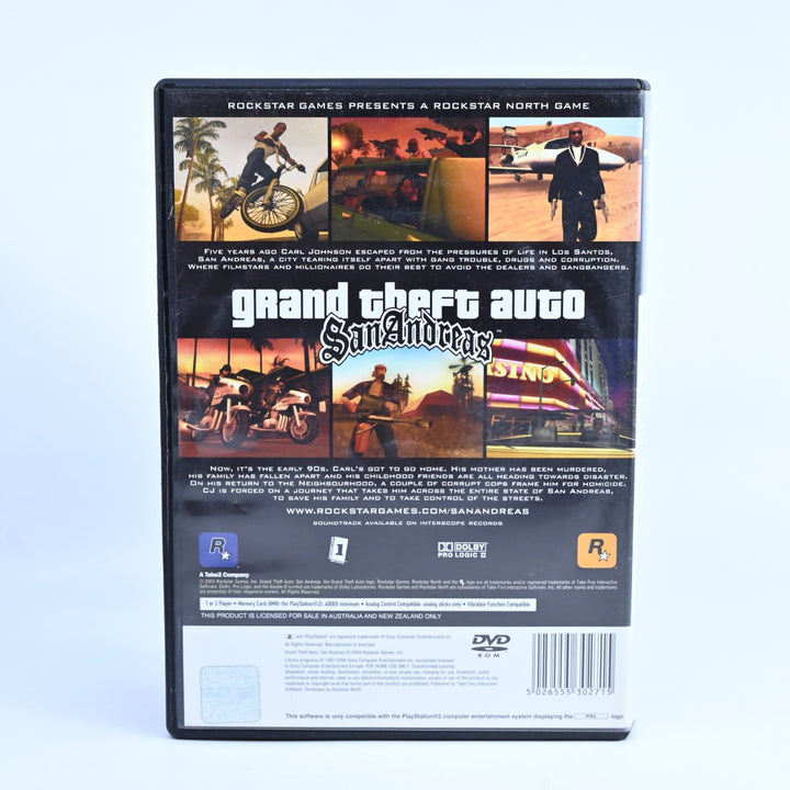 Grand Theft Auto: San Andreas - Sony Playstation 2 / PS2 Game + Manual + Map