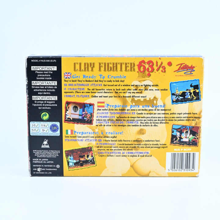 Clay Fighter 63 ⅓ - N64 / Nintendo 64 Boxed Game - PAL - Clay Fighter 63 1/3