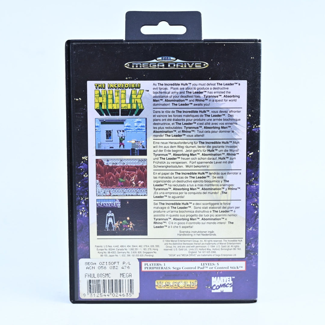 The Incredible Hulk - Sega Mega Drive Game + Manual - PAL - FREE POST!