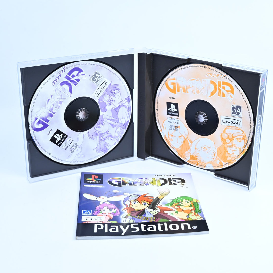 Grandia - Sony Playstation 1 / PS1 Game + Manual - PAL - MINT DISC!