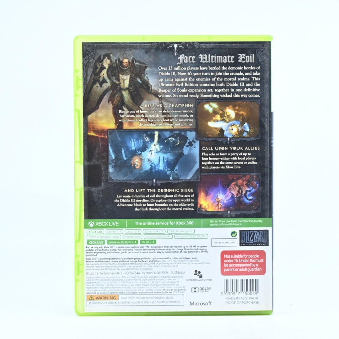 Diablo III 3: Reaper of Souls Ultimate Evil Edition - Xbox 360 Game - FREE POST!