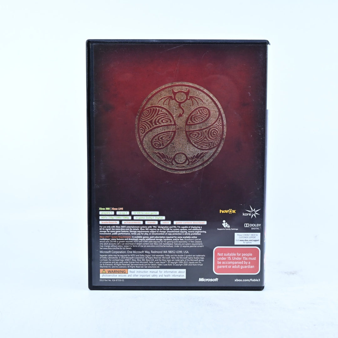 Fable III 3 - Limited Collector's Edition - No Book - Xbox 360 Game + Manual