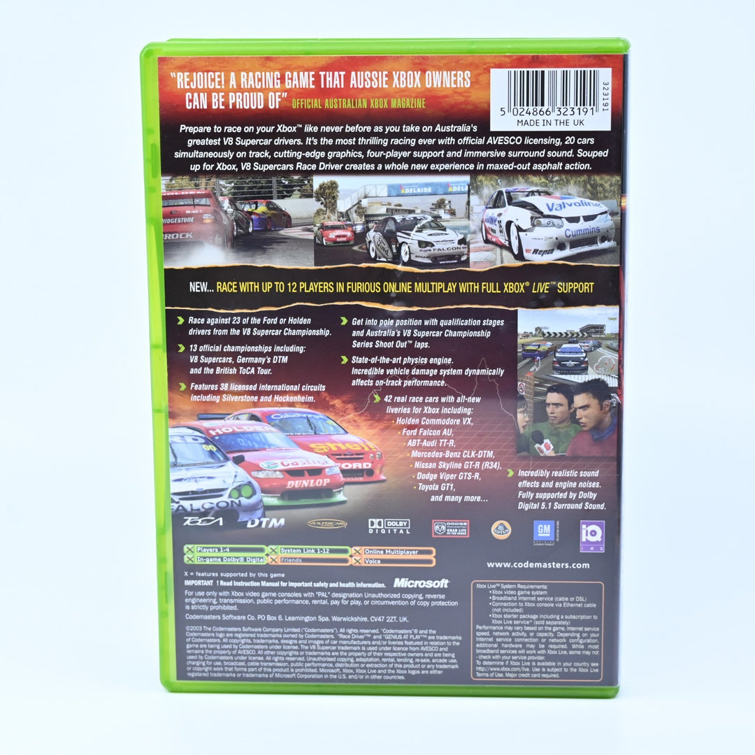 V8 Supercars Australia Race Driver - Original Xbox Game + Manual - PAL