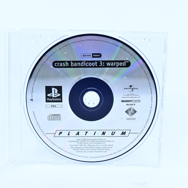 Crash Bandicoot 3: Warped - PS1 Game - Disc Only - PAL - MINT DISC!