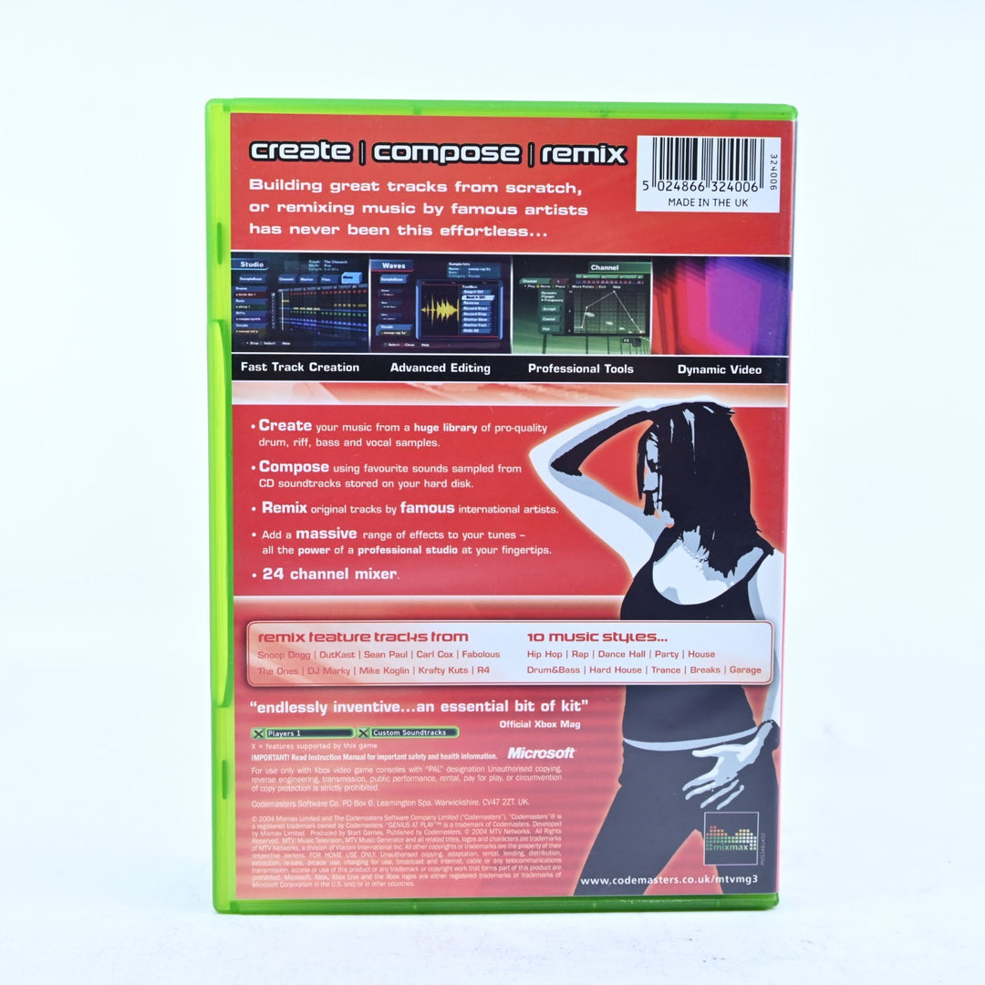 MTV Music Generator 3 - Original Xbox Game + Manual - PAL - MINT DISC!