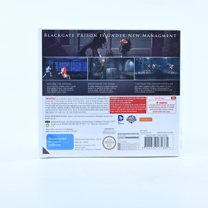 Batman Arkham Origins Blackgate - Nintendo 3DS Game - PAL + Manual