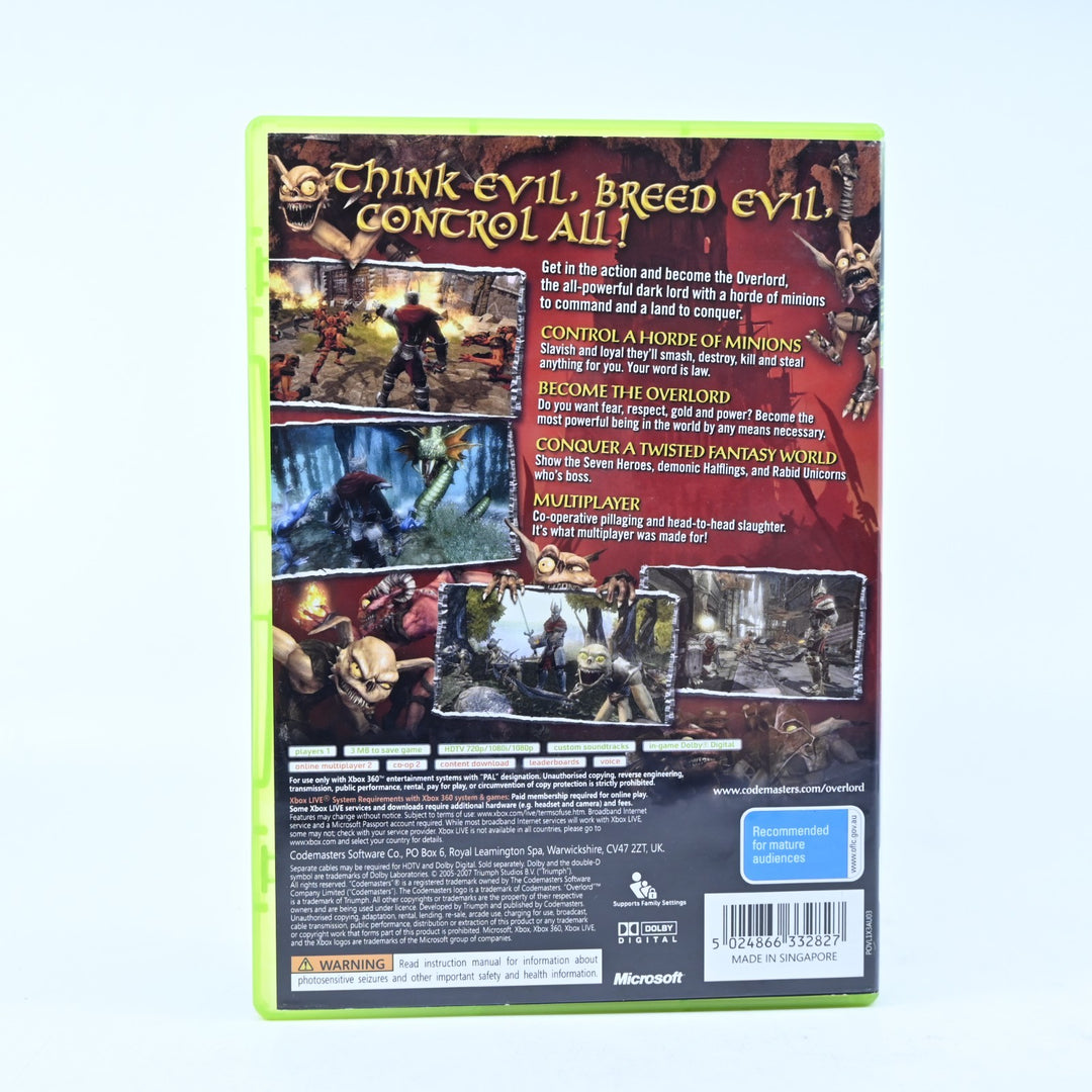 Overlord - Xbox 360 Game + Manual - PAL - MINT DISC!