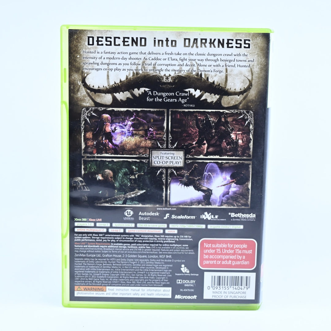Hunted The Demon's Forge - Xbox 360 Game + Manual - PAL - MINT DISC!