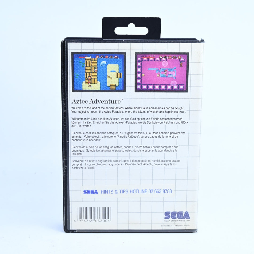 Aztec Adventure - Sega Master System Game + Manual - PAL - FREE POST!