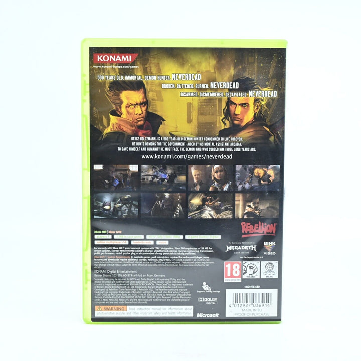 Never Dead - Xbox 360 Game + Manual - PAL - FREE POST!