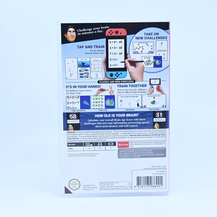 Dr Kawashima’s Brain Training - With Stylus - Nintendo Switch Game - FREE POST!