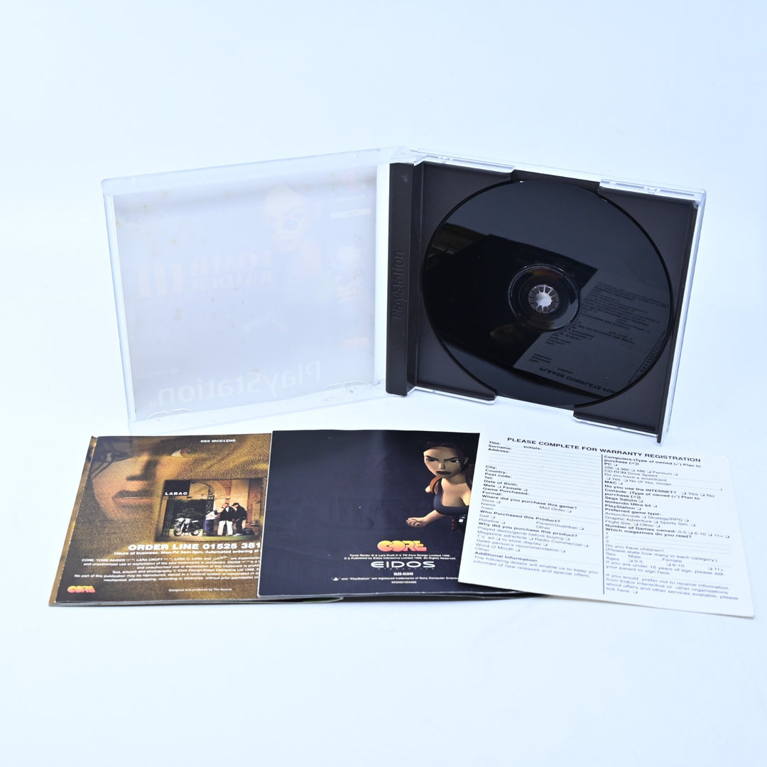 Tomb Raider III: Adventures of Lara Croft - PS1 Game + Manual - PAL - MINT DISC!