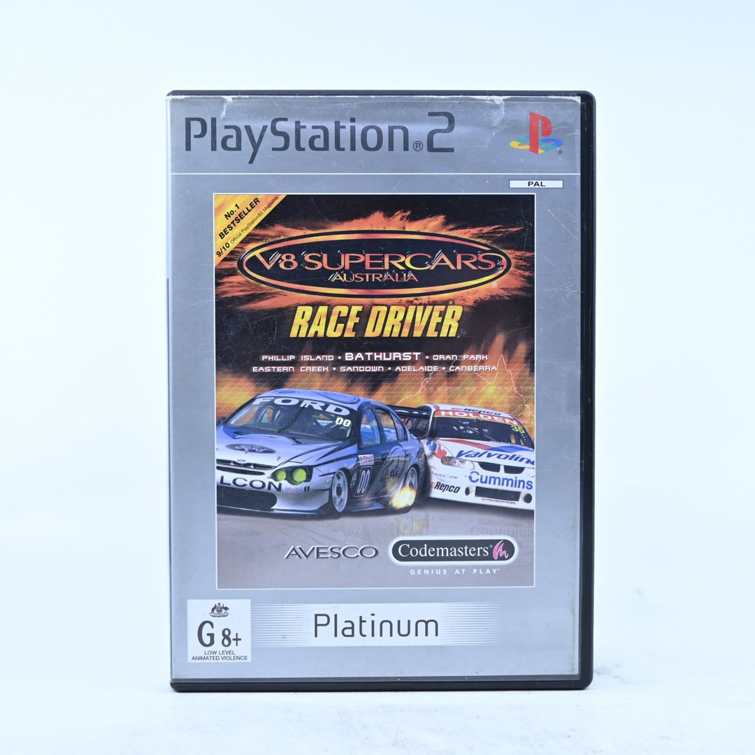 V8 Supercars Race Driver - Sony Playstation 2 / PS2 Game + Manual - PAL