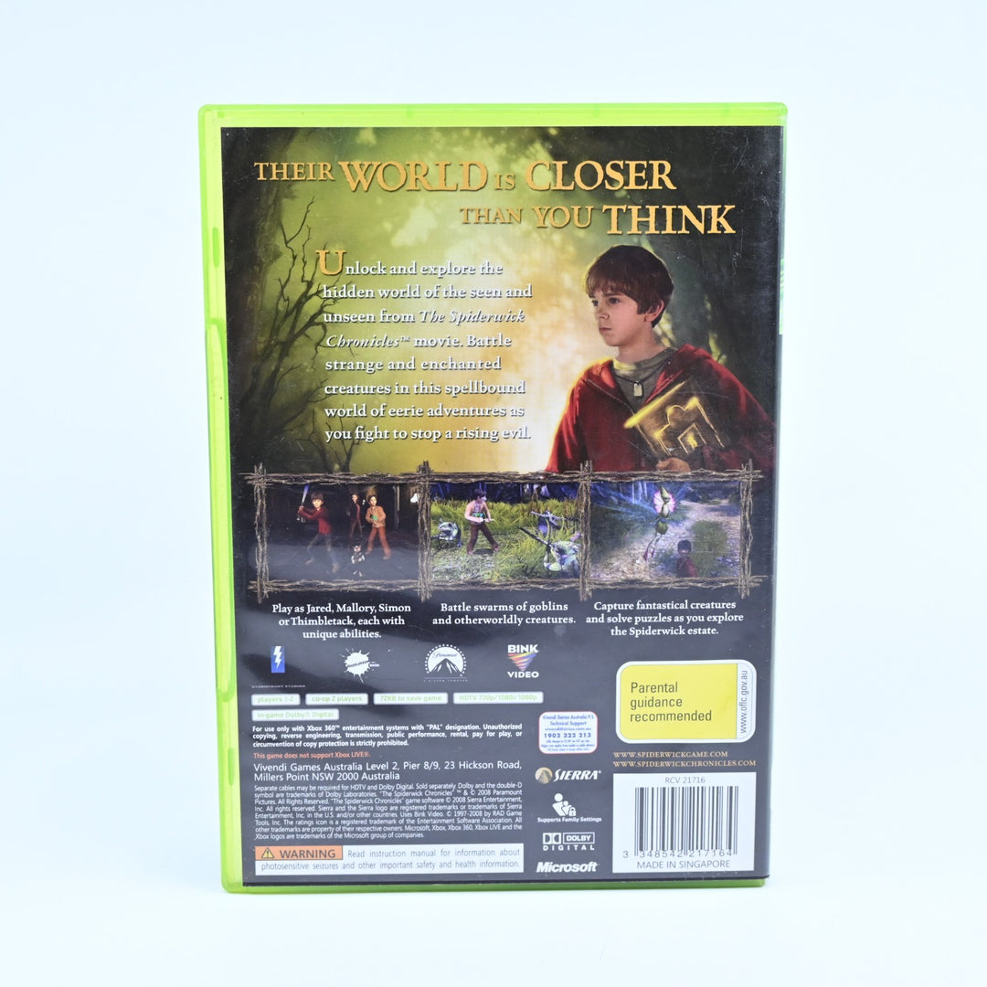 The Spiderwick Chronicles - Xbox 360 Game + Manual - PAL - MINT DISC!