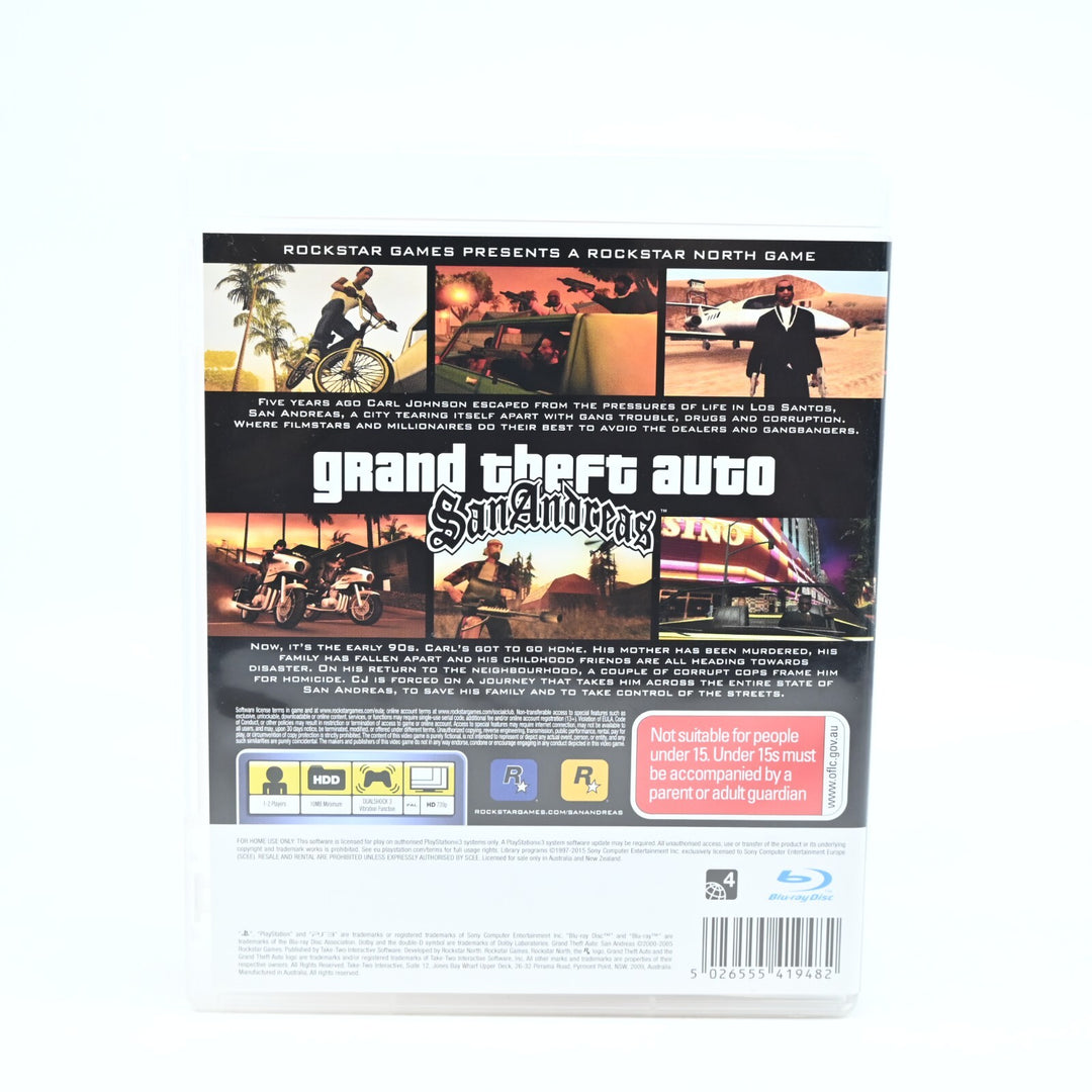 Grand Theft Auto: San Andreas - Sony Playstation 3 / PS3 Game + Manual + Map
