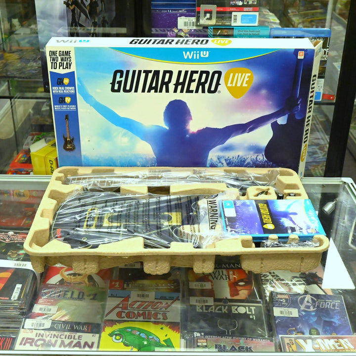 UNUSED! Guitar Hero Live - Box with Guitar & Nintendo Wii U Game - PAL FREE POST