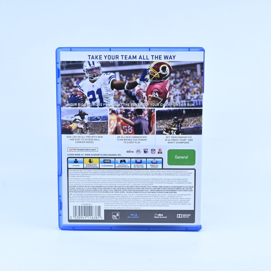 Madden NFL 17 - Sony Playstation 4 / PS4 Game - MINT DISC!