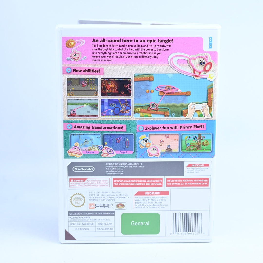 LIKE NEW! Kirby's Epic Yarn - Nintendo Wii Game + Manual - PAL - MINT DISC!