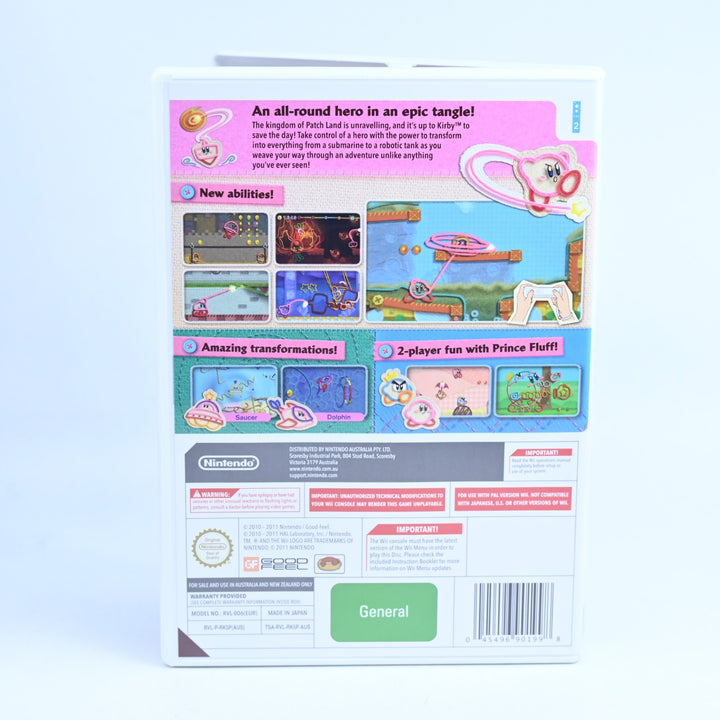 LIKE NEW! Kirby's Epic Yarn - Nintendo Wii Game + Manual - PAL - MINT DISC!