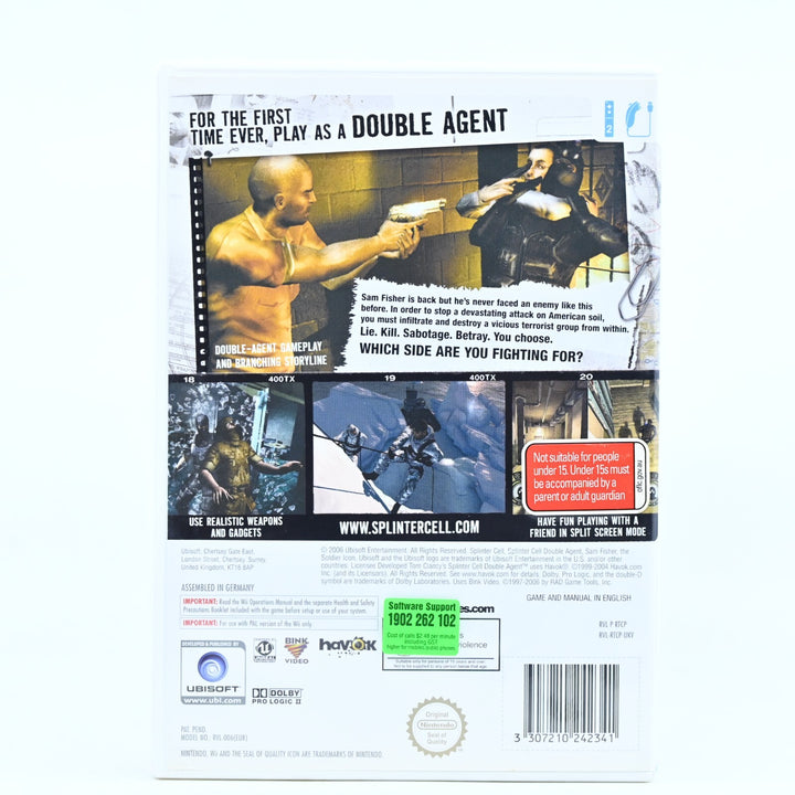 Tom Clancy's Splinter Cell Double Agent - Nintendo Wii Game + Manual - PAL