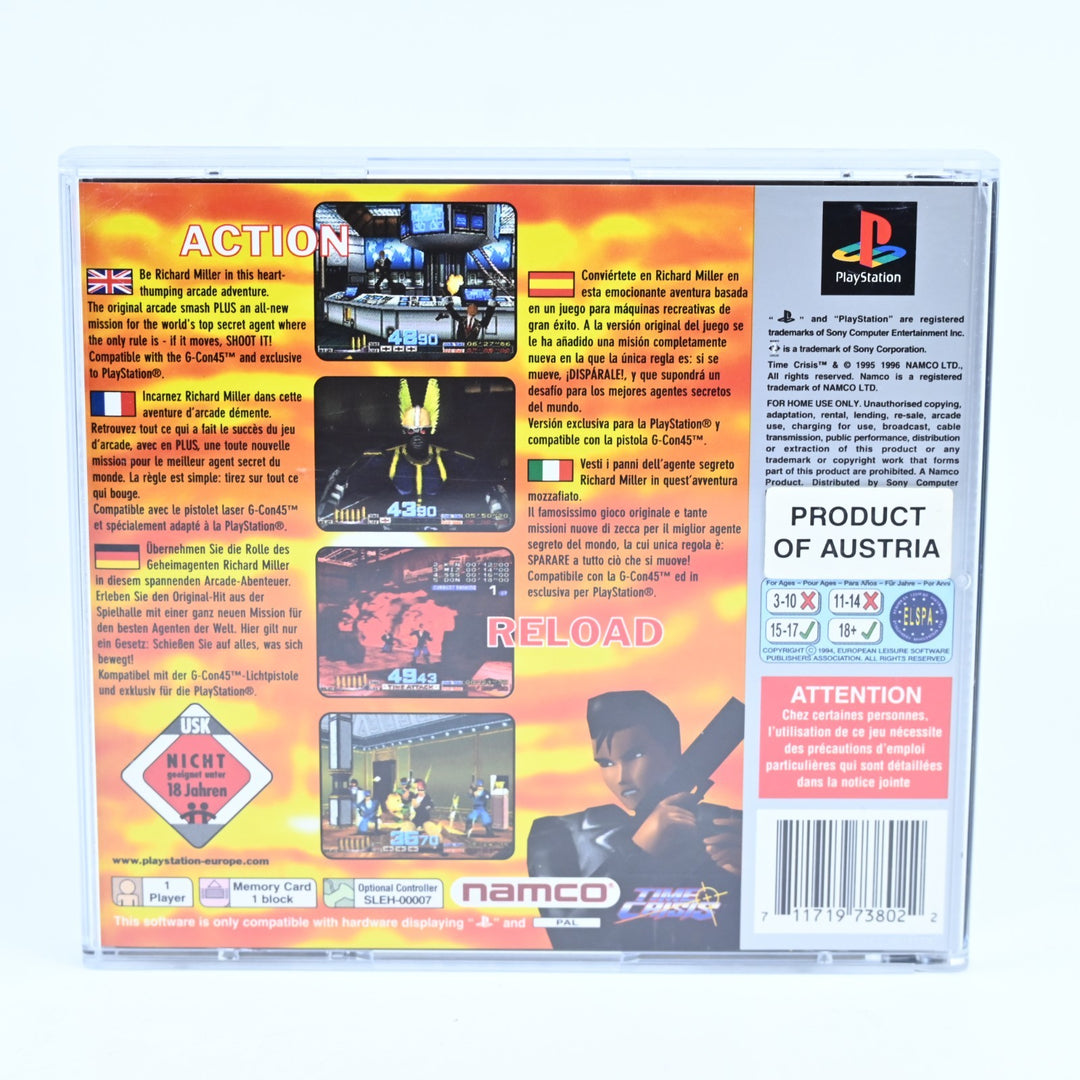 Time Crisis - Sony Playstation 1 / PS1 Game + Manual - PAL - MINT DISC!