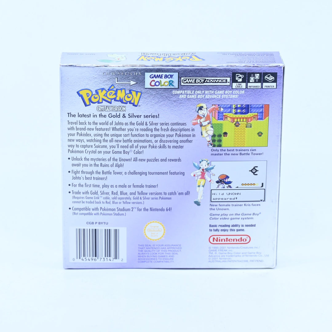 Pokemon Crystal Version - Nintendo Gameboy Color Boxed Game - PAL - NEW BATTERY!