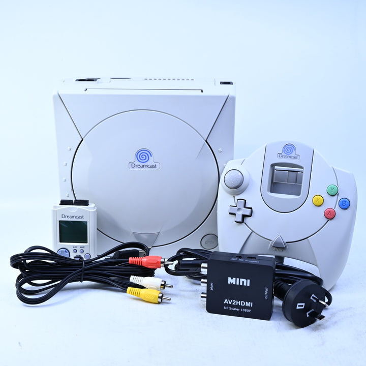White - Sega Dreamcast Console + VMU - PAL - FREE POST!