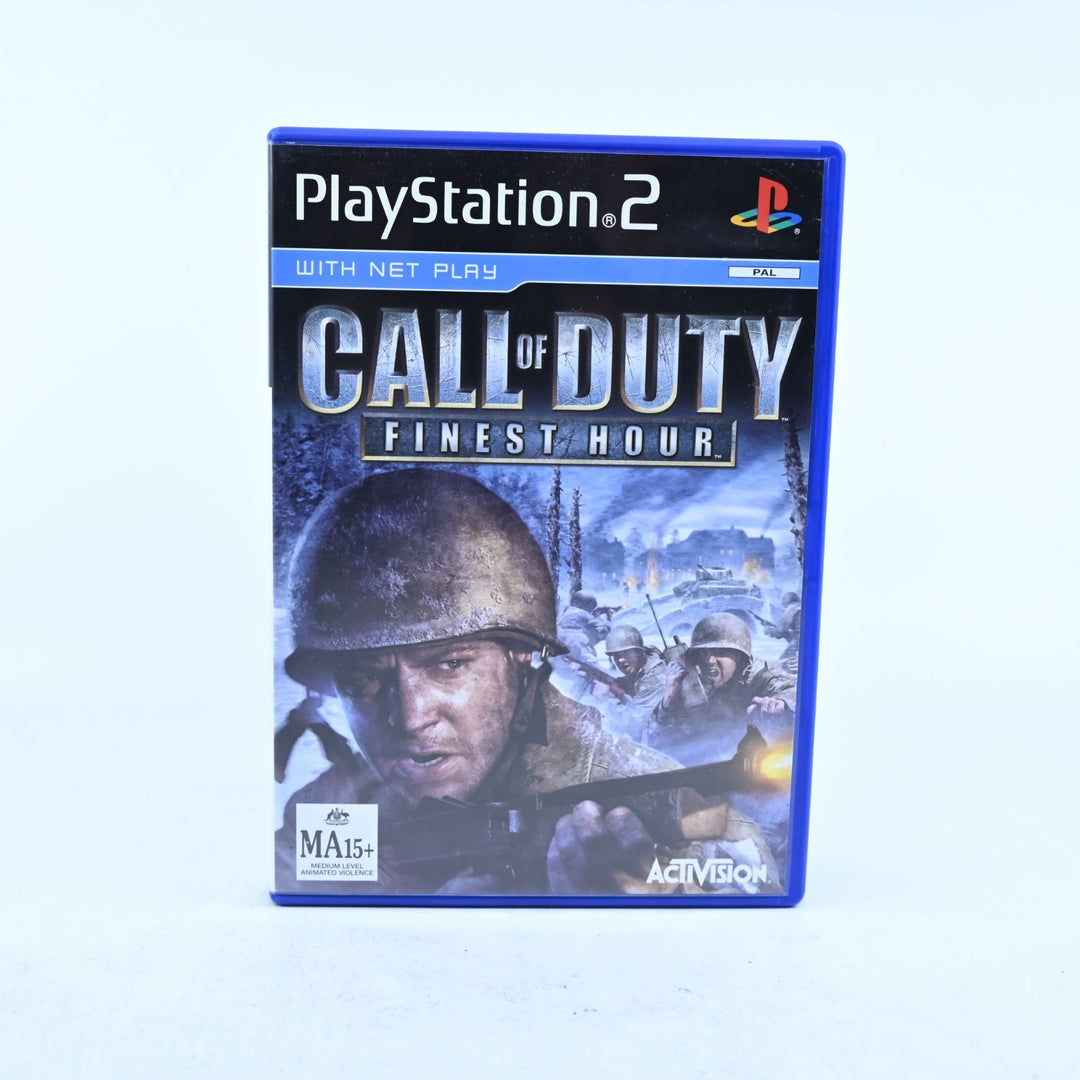 Call of Duty Finest Hour - Sony Playstation 2 / PS2 Game + Manual - PAL