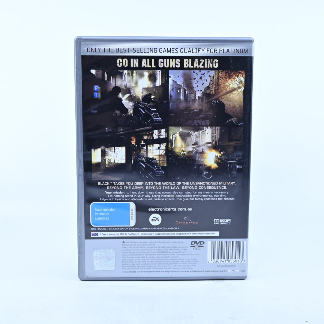 Black - Sony Playstation 2 / PS2 Game + Manual - PAL - MINT DISC!