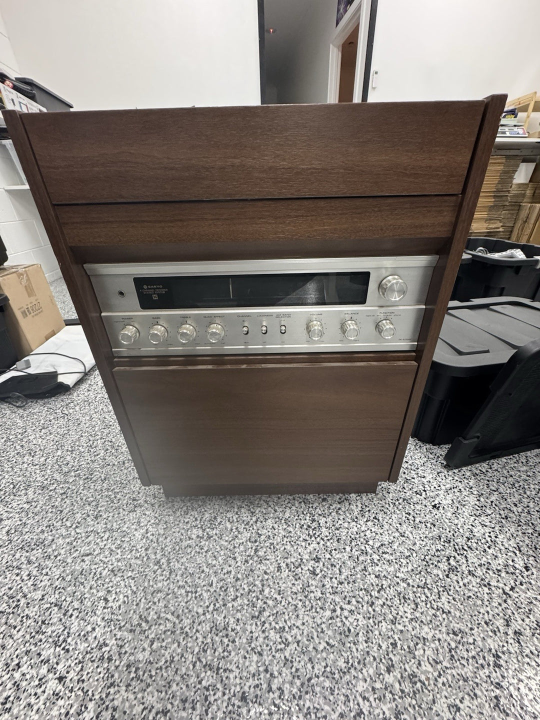 Vintage turntable stereo and tape player