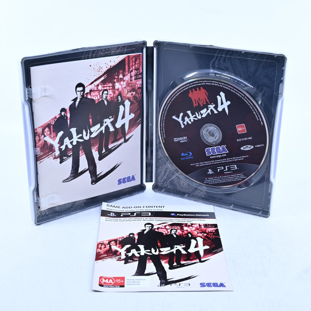 Yakuza 4 Shiro Edition - Sony Playstation 3 / PS3 Game + Manual + Steelbook
