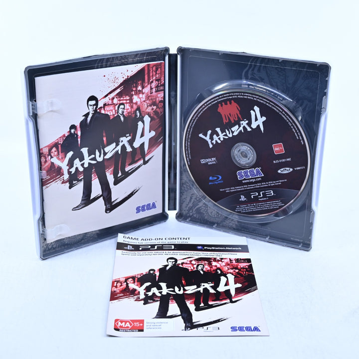 Yakuza 4 Shiro Edition - Sony Playstation 3 / PS3 Game + Manual + Steelbook