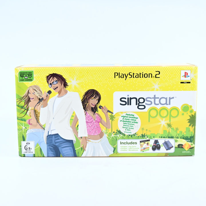 Singstar Pop + Microphones & Connector - PS2 Game + Manual - PAL - MINT DISC!