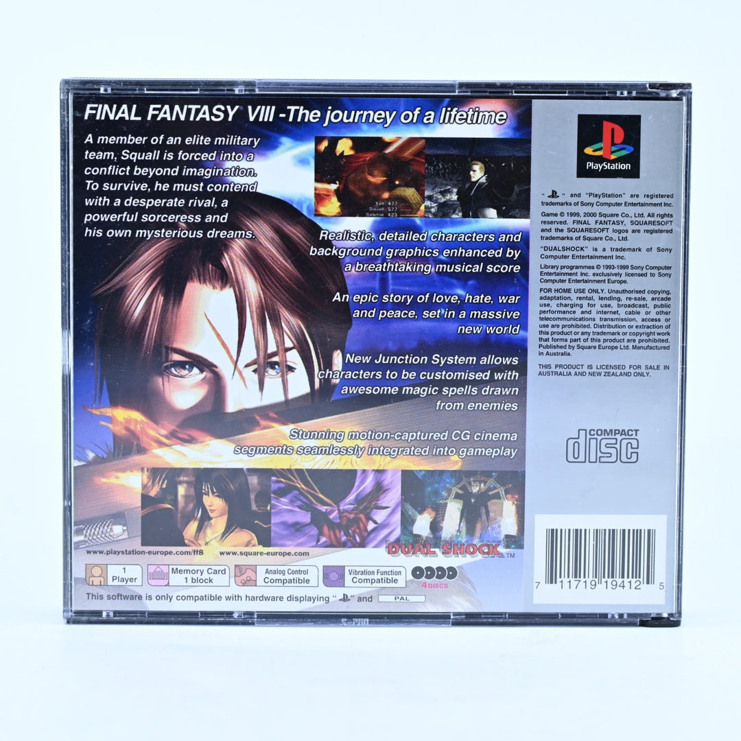 Final Fantasy VIII - Sony Playstation 1 / PS1 Game + Manual - PAL - MINT DISC!