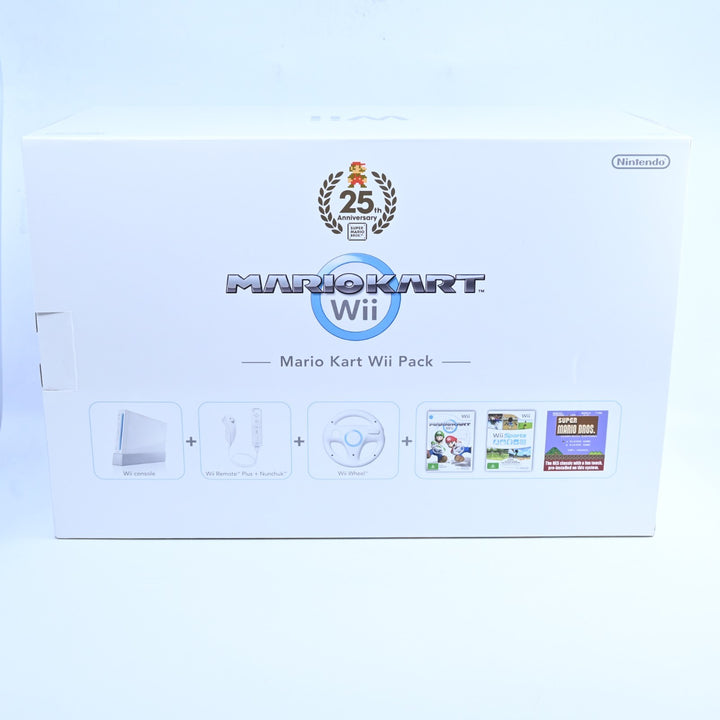 UNUSED! Mario Kart Wii Pack - White - 25th Anniversary - Wii Boxed Console - PAL