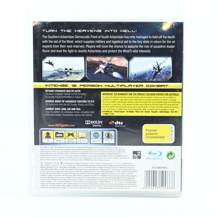 JASF: Jane's Advanced Strike Fighters - Sony Playstation 3 / PS3 Game + Manual