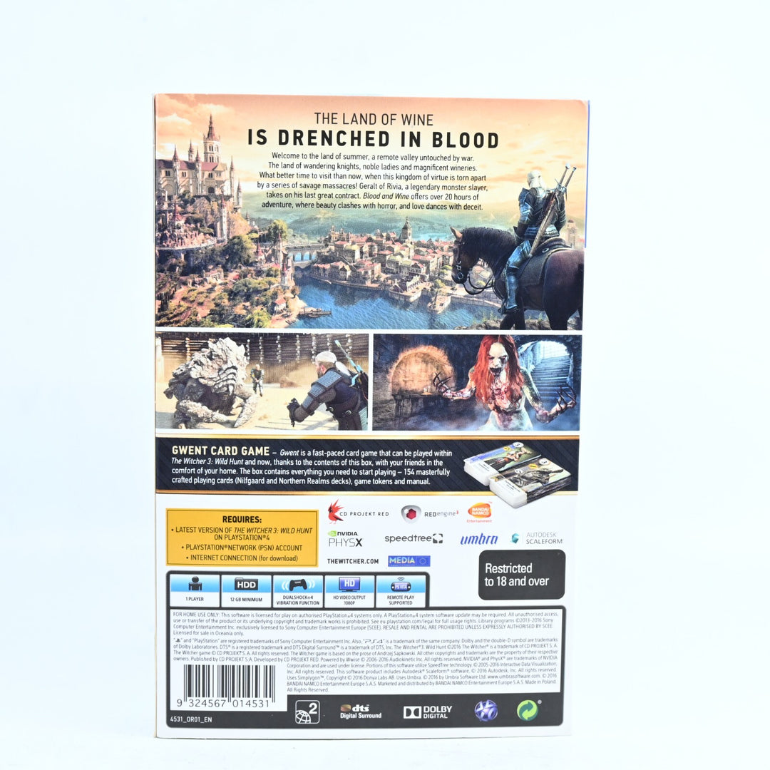 The Witcher III: Wild Hunt - Blood & Wine Expansion + Gwent Card Set - PS4 Game