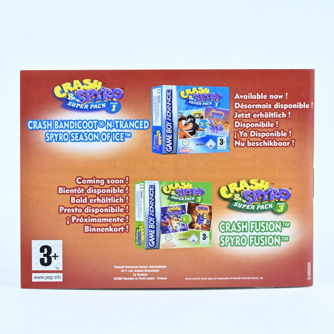 Crash & Spyro Super Pack Volume 2 - Nintendo Gameboy Advance / GBA Boxed Game