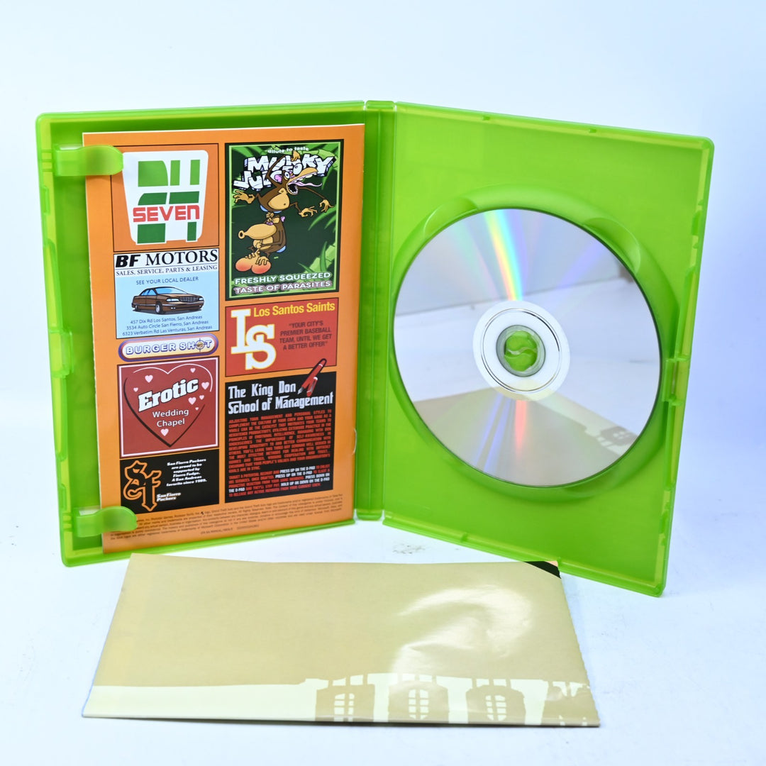 Grand Theft Auto: San Andreas - Original Xbox Game + Manual + Map - MINT DISC!