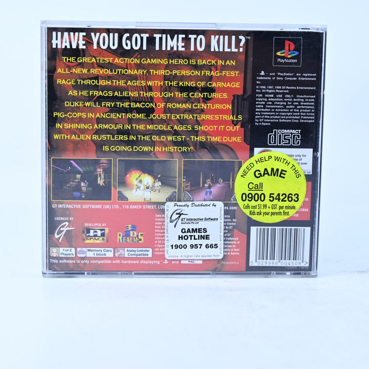Duke Nukem: Time to Kill - Sony Playstation 1 PS1 Game + Manual - PAL MINT DISC