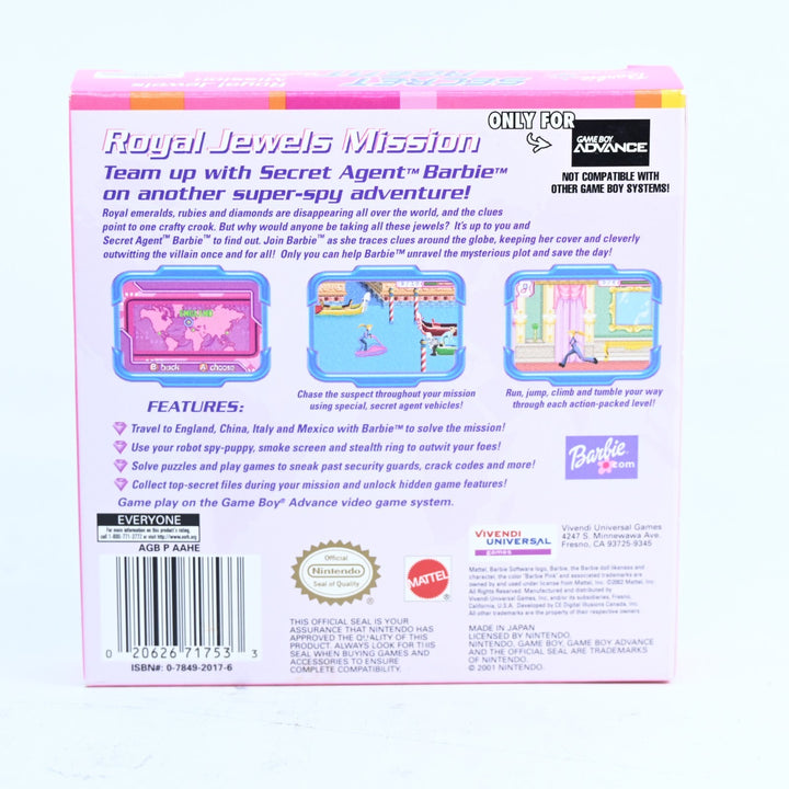 Secret Agent Barbie: Royal Jewels Mission - No Poster - GBA Boxed Game