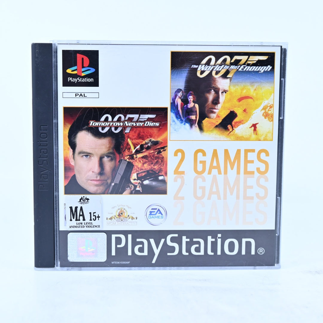 007 Tomorrow Never Dies / The World Is Not Enough - PS1 Game + Manual - PAL
