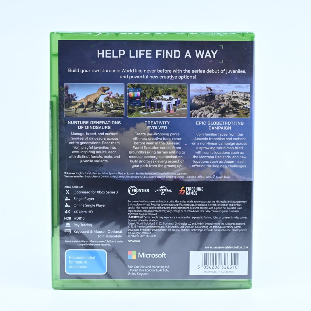 SEALED! Jurassic World Evolution 3 - Xbox One Game - PAL - FREE POST!