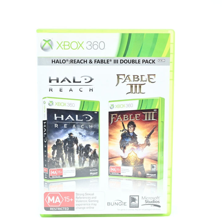 Halo: Reach & Fable III Double Pack - Xbox 360 Game + Manual - PAL - MINT DISC!