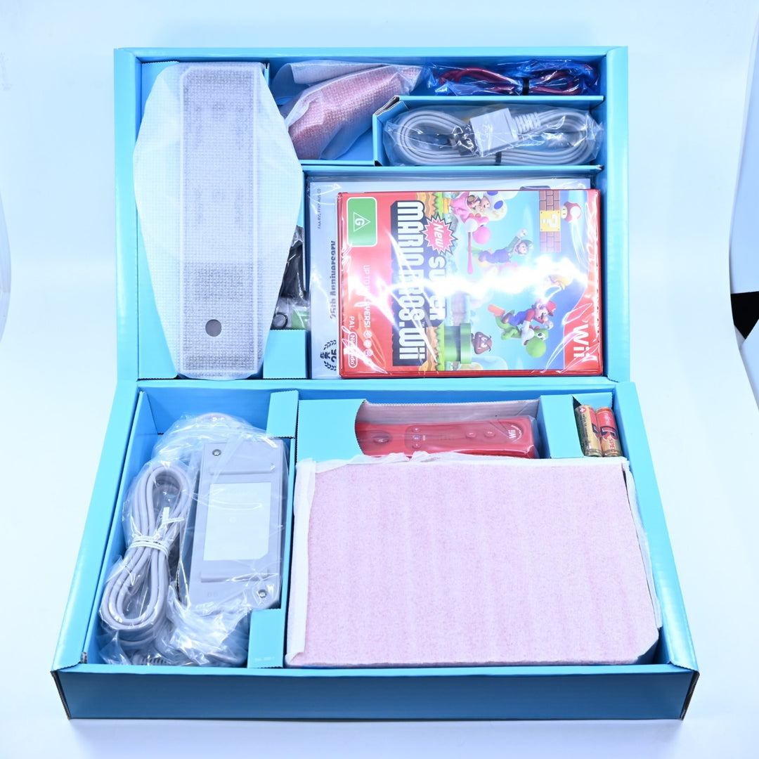 UNUSED! Super Mario Bros 25th Anniversary Red Console - Wii Boxed Console