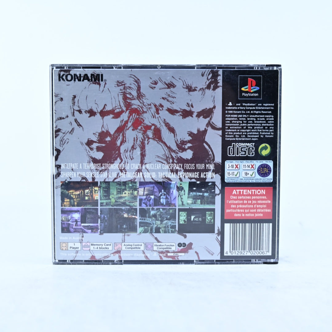 Metal Gear Solid - Sony Playstation 1 / PS1 Game + Manual - PAL - MINT DISC!