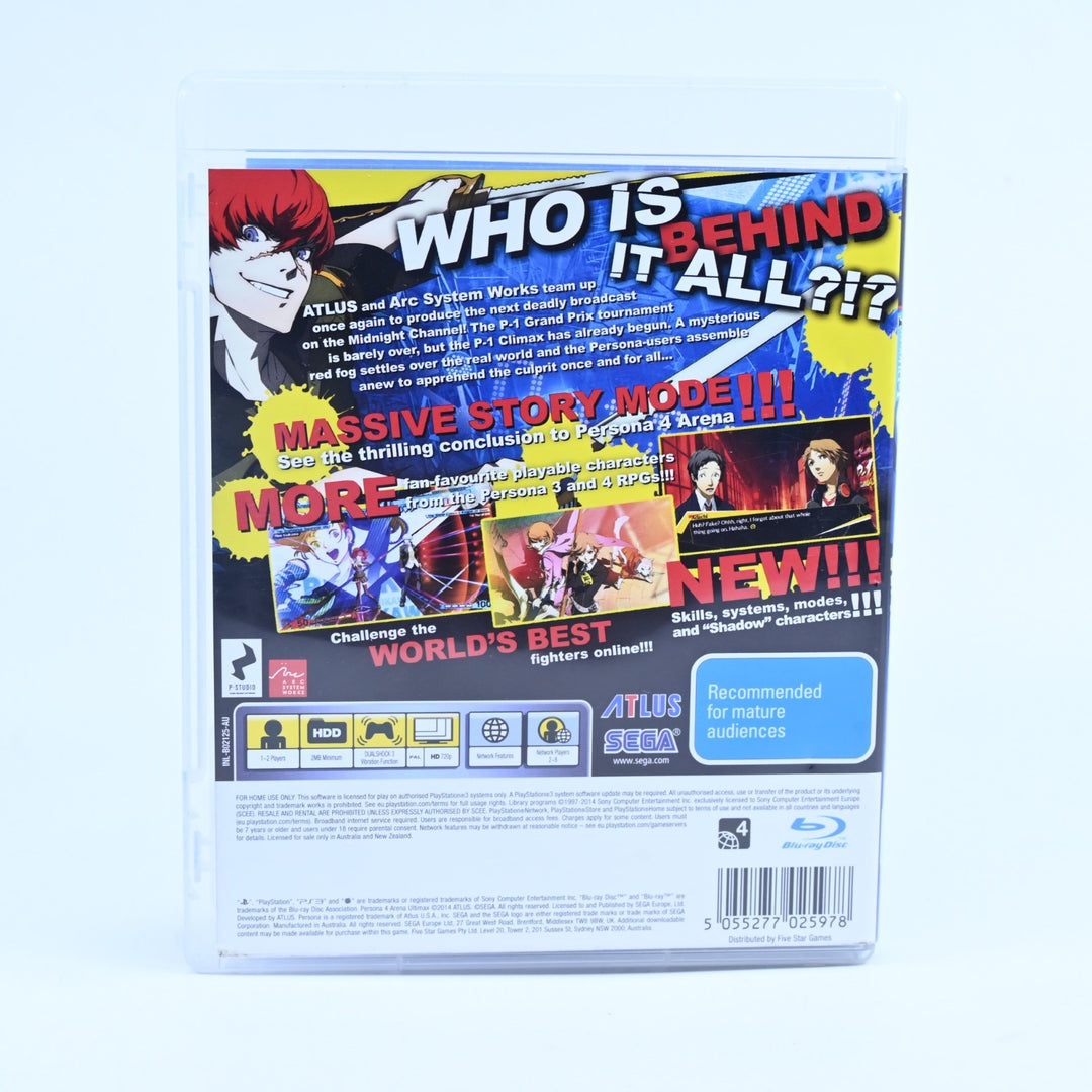 P4AU: Persona 4 Arena Ultimax - Sony Playstation 3 / PS3 Game + Manual