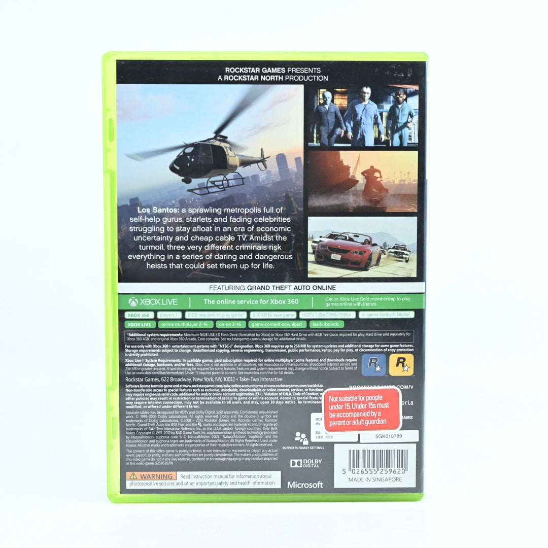 Grand Theft Auto V 5 - Xbox 360 Game + Manual + Map- PAL - NEAR MINT DISC!